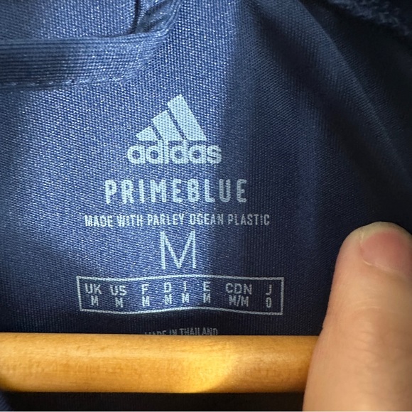 Adidas Bucknell 1/4 zip, size M, Primeblue (made with ocean plastic), collegiate - Picture 5 of 15